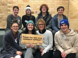 Vinnies Youth Members in pyjamas participating in Community Sleepout